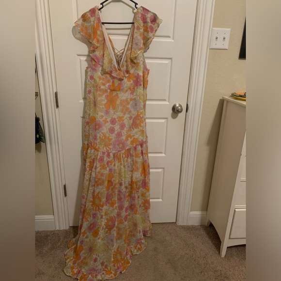 A11- 2x forever 21 chiffon dress high low - Picture 9 of 10